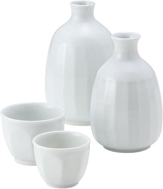 清酒壺|徳利|小|乳白|しのぎ|丸長