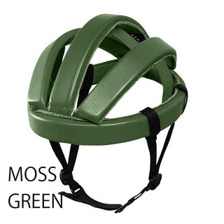 【rin project】 單車頭盔 真皮東京製造 頭部保護套 可折疊 日本製造 MOSS GREEN