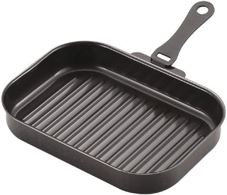 【PEARL METAL】 日本日用品品牌 日本製 輕鬆環帶鐵製手柄的角形煎鑊25×17cm(波浪) HB-4229