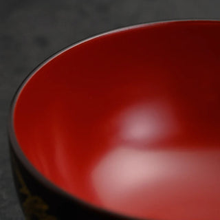 【日本工藝堂】 越前漆器 碗 鳥獸漫畫 内朱