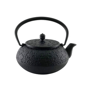 南部鉄器|茶壺|櫻花紋 大 |黑色