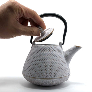 南部鉄器|茶壺 圓頂|(富士型)0.4L |白色