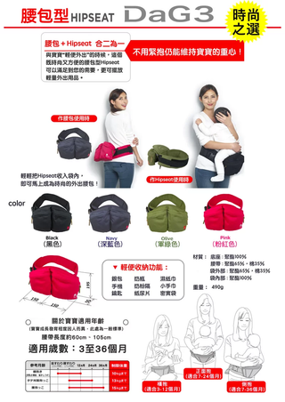 【TeLasbaby】 日本嬰兒用品品牌 HIPSEAT CARRY DaG3 黑色