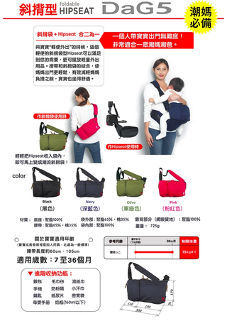 【TeLasbaby】 日本嬰兒用品品牌 HIPSEAT CARRY DaG5 黑色