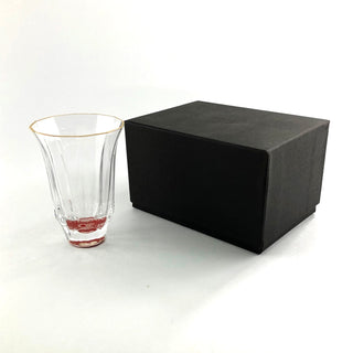 【日本工藝堂】 玻璃杯 圓點櫻花紅漆器