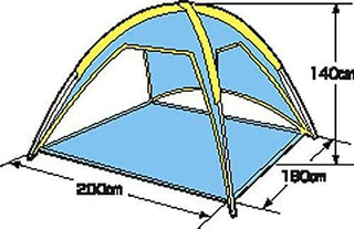 【CAPTAIN STAG】 日本戸外品牌 海灘帳篷（藍色） M-3122